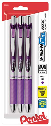 Pentel 756260 EnerGel RTX Retractable Gel Pens Medium - color: Violet