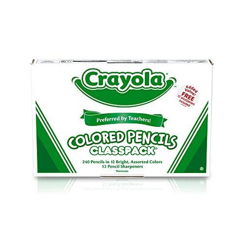 Crayola 점보 크레용 클래스팩, 200개 및 크레용 학교 용품, 색연필, 대량 교실 용품, 12가지 색상은 다를 수 있음, 240개, 표준