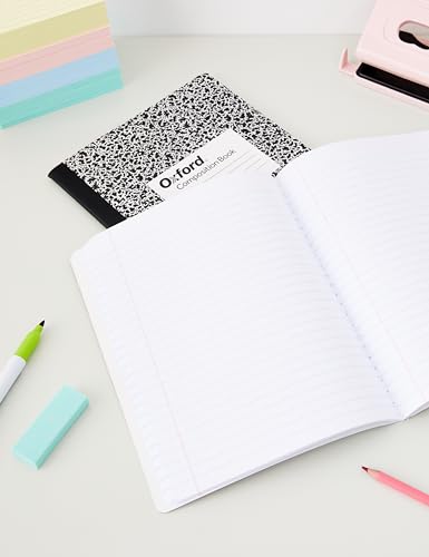 Oxford Composition Notebooks, Wide Ruled Paper, 9-3/4 x 7-1/2 Inches, 100 Sheets, Black, 6 Pack (63764) - color: Black, size: Wide Rule