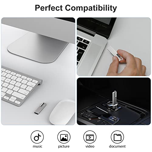 Aiibe 32GB Metal USB Flash Drive 10 Pack 32GB Thumb Drive USB Drive USB 2.0 Memory Stick Jump Drive 32 GB Zip Drives with Keychain, Silver - color: Silver 10 Pack, size: 32GB