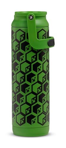 Igloo MineCraft Creeper 20 oz Sipper Glow in the Dark Sports Sipper, Stainless Steel Hydration Can with Lid & Straw, Insulated Water Bottle - color: 20 Oz Creeper