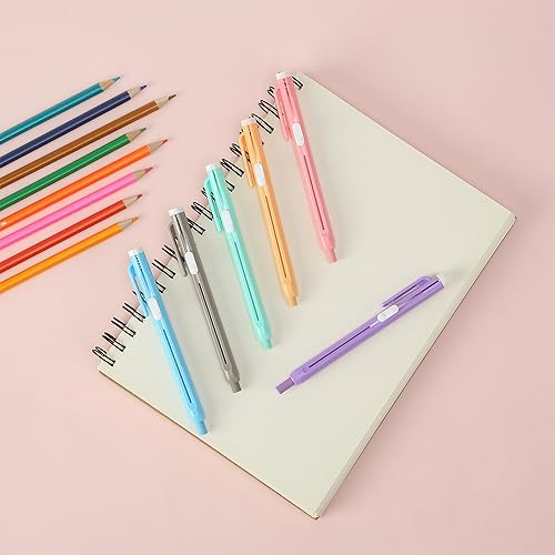 Mr. Pen- Retractable Mechanical Eraser Pens, 6 Pack, Vibrant Colors | Latex-Free Precision Pencil Erasers for Artists, Students, Drawing, Sketching & Drafting | Latex-Free Precision Pencil Erasers for Artists, Students, Drawing, Sketching & Drafting - col