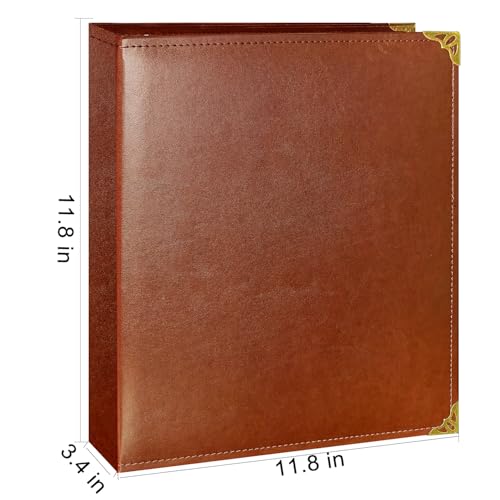 Large 2 Inch D-Ring 3 Ring Binder, Faux Leather, Coffee | Faux leather inside and out; large cover fits 8.5 x 11 paper, sheet protectors, dividers, certificates, and files. - color: Coffee, size: 2 Inch