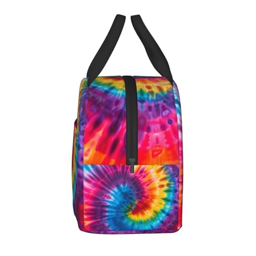 Tie Dye Lunch Box - Insulated Lunch Bags for Kids Boys Girls Reusable Lunch Tote Bags, Perfect for School/Camping/Hiking/Picnic/Beach/Travel - color: Tie Dye