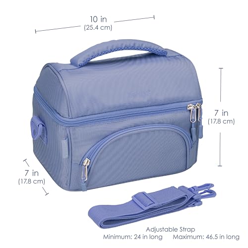 Bentgo® Deluxe Lunch Bag - Durable and Insulated Lunch Tote with Zippered Outer Pocket, Internal Mesh Pocket, Padded & Adjustable Straps, & 2-Way Zippers - Fits Most Lunch Boxes (Slate) - color: Slate