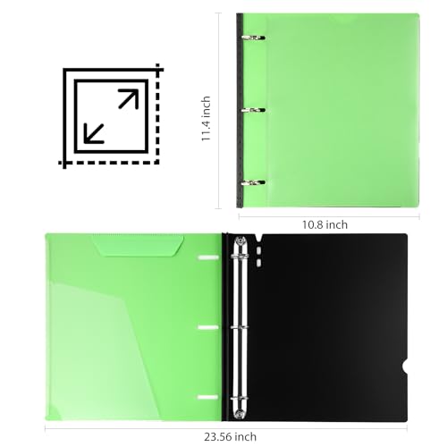 1 Inch Telescoping 3 Ring Binder-12PCS, Flexible Binder with Customized Front Cover, Holds 8.5x11 Paper, School Office Supplies, 4 Colors - color: Blue,green,pink,red, size: 1 Inch, style: with Customized Cover - 12PCS