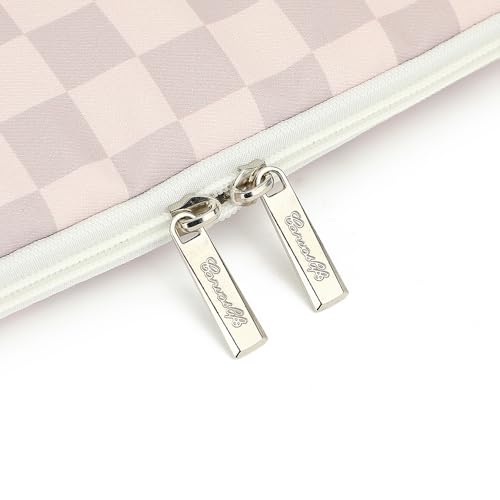 Canvaslife Laptop Sleeve Case Cover with Pocket for MacBook Pro 14 inch and 14 inch-14.4 inch HP, Lenovo, Dell, ASUS, Acer Notebook Computer (Neutral Checker) - color: New Neutral Checker, size: 14 inch / 14.0 inch