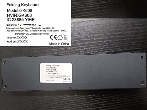 Geyes Foldable Bluetooth Keyboard Portable Folding Wireless Keyboard with Portable Pocket Size, Aluminum Alloy Housing for iPhone,iPad, Tablet,Laptops and Smartphones (Black)