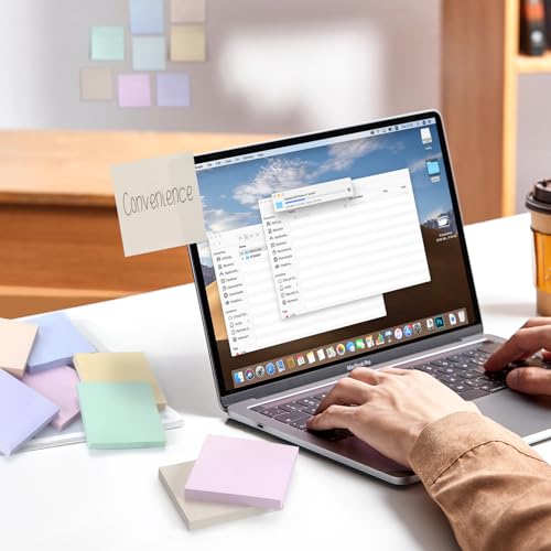 Sticky Notes 3x3 inch, 8 Pads, Pastel Colors Self-Stick Pads, Self-Adhesive Sticky Notes, 8 Pads/Pack, 80 Sheets/Pad, Total 640 Sheets - color: 8 Pads 3x3 in Pastel Colors Sticky Notes