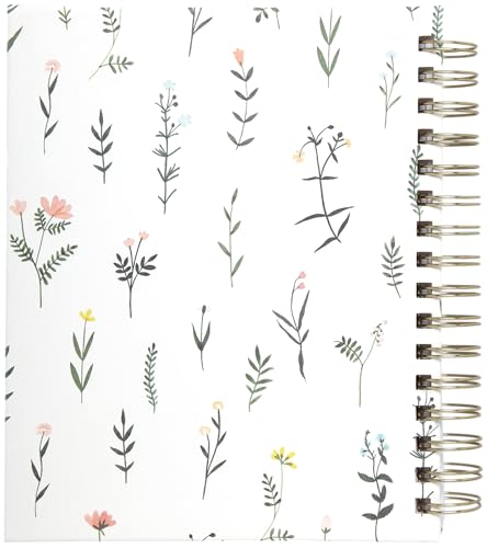 WORLD TRAVELER 2026 Planner Weekly & Monthly Hardcover Spiral Agenda | Hardcover Spiral Lay-Flat Binding, Weekly and Monthly Planning Pages, January to December 2026, 7x8.75 Compact Format - color: White Wild Flower