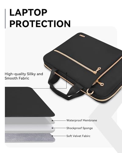 17 17.3 Inch Laptop Case Bag Women Men Compatible with HP OmniBook Envy Omen Pavilion/Dell Inspiron Precision/LG Gram/Yoga ThinkPad, Messenger Carrying Briefcase Computer Bag 18 inch, Black - color: Black, size: 17.3 inch
