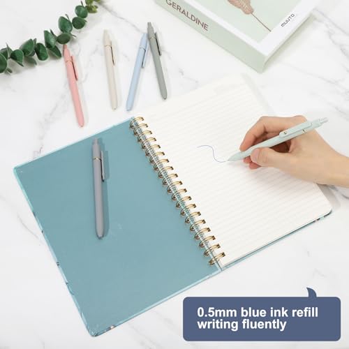 Ddaowanx Gel Pens, 0.5mm Fine Point Quick Dry Blue Ink Pens Retractable, Cute Colorful Barrel Smooth Writing Pen, Aesthetics Gifts for Women Men (6 Pcs-Blue Ink) - color: 6 Pcs-Blue Ink