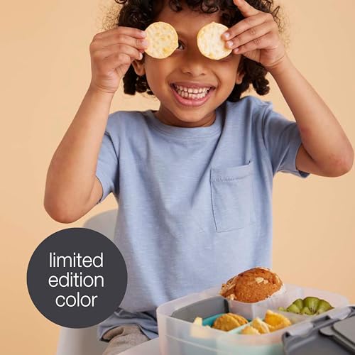 b.box Mini Lunch Box Kids | 4.25 Cup Leak Proof Bento Box for Kids Ages 3+ | 3 Compartment Snack Containers, School Lunch Container, Dishwasher Safe, BPA-Free, PFAS-Free - Graphite - color: Graphite, size: 1-pack