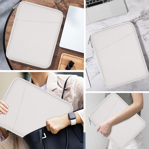 MoKo 9-11 Inch Tablet Sleeve Bag Carrying Case with Accessory Pocket | Fits iPad Air 11-inch M4, iPad Pro 11-inch M5, iPad A16 11-inch, iPad 10/9/8/7th and Tab S9/S8 11-inch, Gray + White - color: Gray + White, size: 9-11 Inch