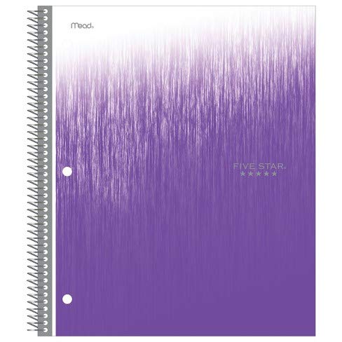 Clouded Spiral Notebook 1 Subject College Ruled Purple - Five Star Purple