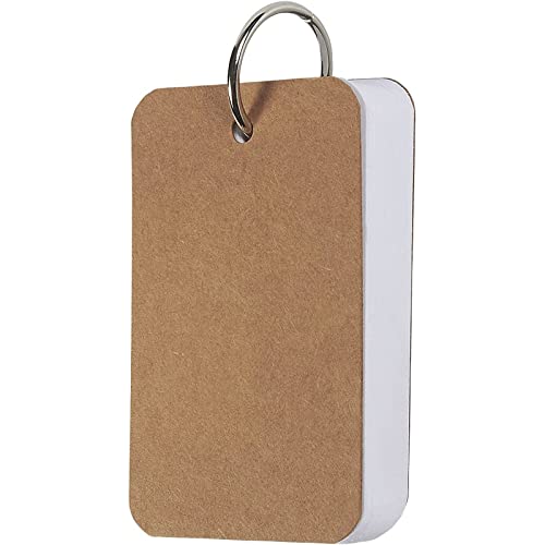 Blank Flash Cards - Notecards with Ring - Portable Mini Flashcards for Studying - Heavy 250 GSM Index Cards - Pack of 8, 400 Count, 2.2 x 3.5 in, White