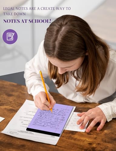 7pcs Small Legal Pads 5x8 Note Pads Purple Notepad College Ruled Notepad 5x8 Small Note Pad 5 x 8 Study Back 7 Pack Perforated 5x8 Legal Pad Narrow Ruled Purple Paper Pads 30 Sheets per Writing Pad - color: Purple-7P