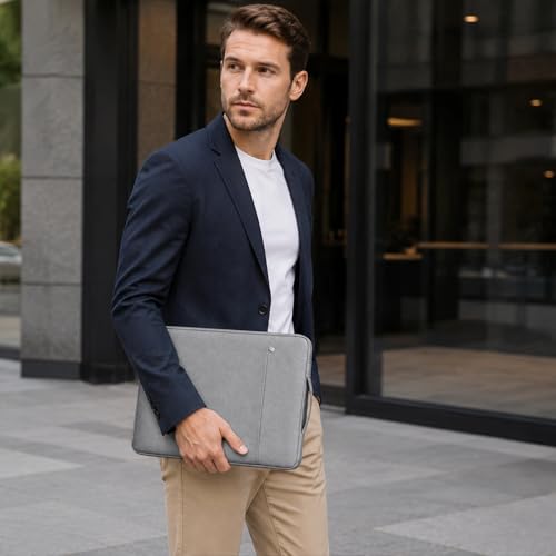RAINYEAR 11 inch Laptop Sleeve Carrying Case with Handle & Pocket, Gray | Protective Padded Polyester Laptop Sleeve Case Briefcase for 11 inch MacBook Air 11.6 Inch Chromebook Notebook Tablet - color: Gray, size: 11"-11.6"