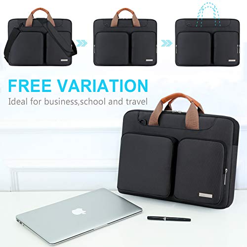 Lacdo 360° Protective Laptop Shoulder Bag, 14 inch Computer Bags for 14 inch MacBook Pro M5 Pro/Max A3426 A3427 (2026), M5/M4/M3/M2/M1 A3434 A3112 A3401 A3185 A2918 A2992 2025-2021 Messenger Bag,Black - color: Black, size: 14 Inch New MacBook Pro