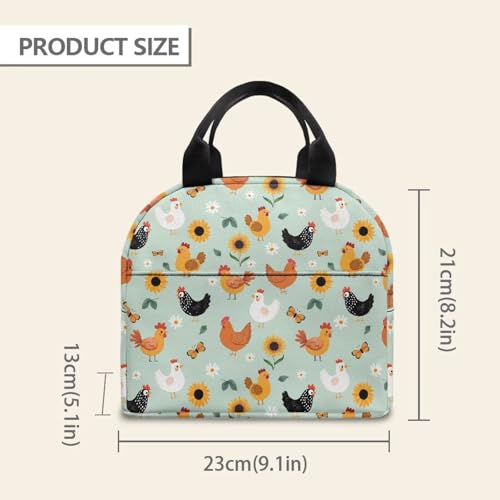 Cute Chicken Kids Lunch Box Portable Leakproof Large Capacity Thermal Picnic Cool Bags Multifunctional for School Picnic Travel Hiking Camping - color: Cute Chicken
