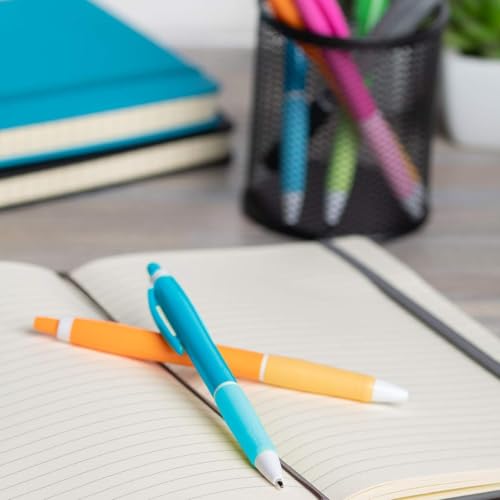 Simply Genius 100-Piece Retractable Ballpoint Pen Set - Bulk Pens for School & Office Supply - Black Ink Writing Instruments - Retractable Design with Ergonomic Grip - Pack of 100, Blue, 1.0 mm - color: Blue