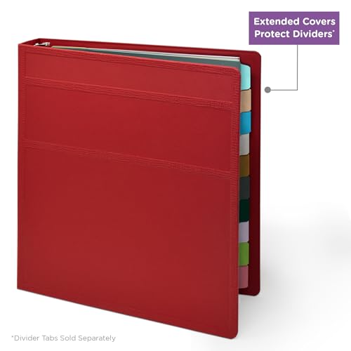 Carstens 1-Inch Heavy Duty 3-Ring Binder - Side Opening,Brick Red, Durable Plastic, No-Gap Rings, Waterproof Cover, No Pockets, Holds 125 US Letter Sheets, BPA-Free, Made in USA (8718-3R), Case of 18 - color: Red, size: Case of 18