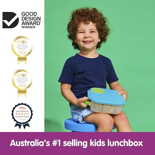 b.box Mini Lunch Box + Snack Containers for Kids 2-Pack - 4.25 + 1.75 Cups, Leakproof Bento Box for Kids, Lunch Containers for School, Dishwasher Safe, BPA Free, PFAS Free, Ages 3+ - Ocean Breeze - color: Ocean Breeze