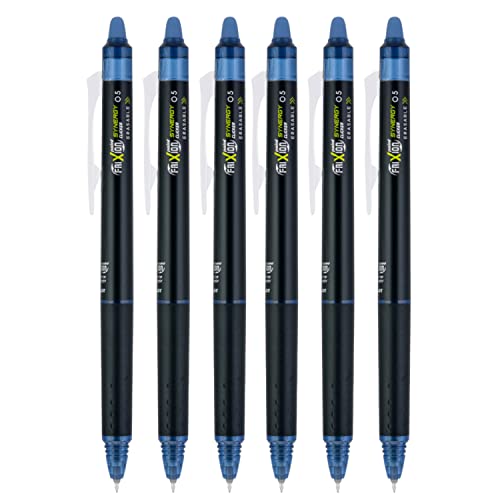 PILOT FriXion Synergy Clicker Retractable & Erasable Gel Ink Pens, 0.5mm Extra Fine Point, Navy Ink, 6-pack - color: Navy