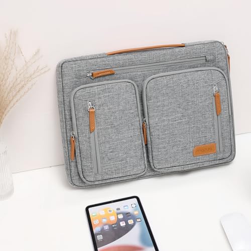 MOSISO 360 Protective Laptop Case 15 inch, Laptop Sleeve | Compatible with MacBook Air 15 M5 M4 M3 M2, Dell XPS, Side Open Carrying Computer Bag with 5 Accessory Pockets&Belt, Gray - color: Gray, size: 15 inch