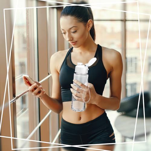 Mifoci 20 Pieces Water Bottle Bulk 17 oz Plastic Water Bottles Bulk Gym Sports Adults Reusable Large Bottles with Leak Proof Flip Top for Party Outdoor (White) - color: White