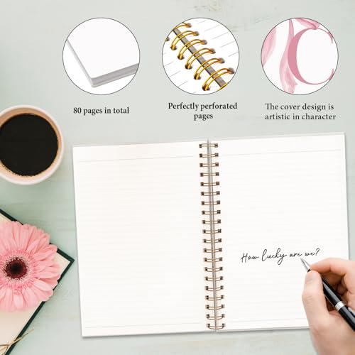 JXREQ Coquette Pink Bow Personalized Notebook, Initial Letter C Monogram Journal, Preppy Girly Ribbon Bow Journal, Monogrammed Gifts for Women, Aesthetic Spiral Notebook 5.5x8.3 - color: Cpink
