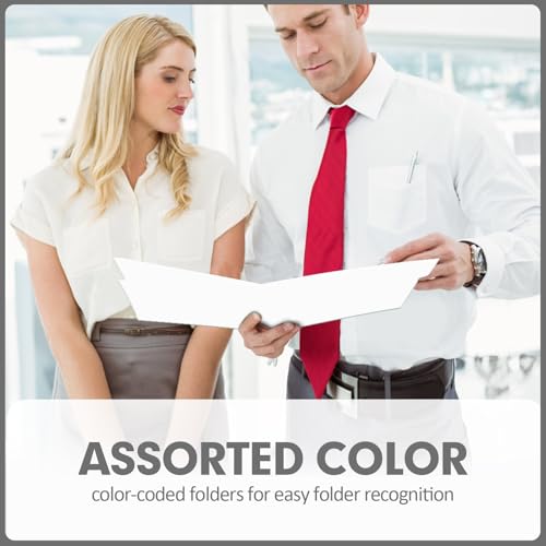 File Folder, PANDRI 120 Pack File Folder, 1/3 Cut Tab, Letter Size, Filing Folder for Office School Business, White - color: White