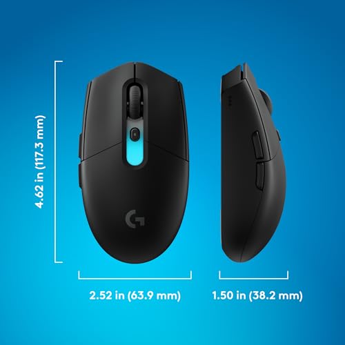 Logitech G305 X SUPERLIGHT Wireless Gaming Mouse, Lightweight 59g, HERO 44K Sensor, RGB lighting, LIGHTSPEED and Bluetooth, 130+ Hr Battery Life, 6 Programmable Buttons, Compatible with PC/Mac - Black - color: Black, style: Superlight
