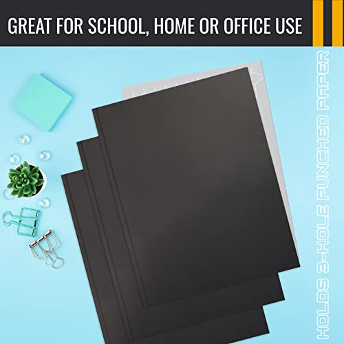 Better Office Products Black Paper 2 Pocket Folders with Prongs, 50 Pack, Matte Texture, Letter Size Paper Folders, 50 Pack, with 3 Metal Prong Fastener Clips, Black - color: Black