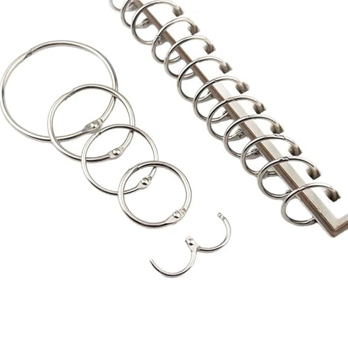 Binder Rings Loose Leaf Binder Book Rings - Multifunctional Loose Leaf Key Ring Clips for Papers,Index Cards,Office,School,Home Crafts Ornaments and DIY Arts (1/1.25/1.5/2 inch) - size: 1/1.25/1.5/2 inch