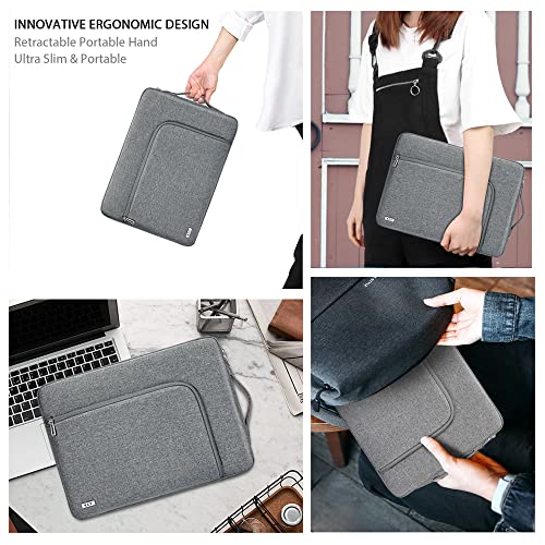 KCY Laptop Sleeve 11.6 Inch, Waterproof Slim Laptop Case Bag with Handle Compatible with Surface Pro 7/8/9/11/12, MacBook Air 11/12, 11-12 Inch Chromebook, Grey - color: Grey, size: 11-12.6 Inch(32x23x2.5cm)