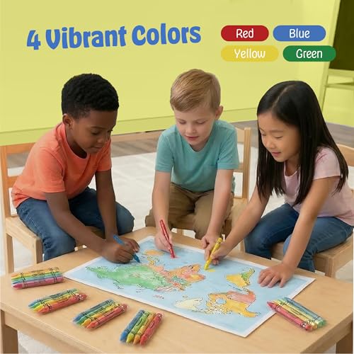 Bulk Crayons 100 Pack (25 Sets of 4) - Individually Wrapped Crayons Party Favors for Kids, Restaurants, Classrooms, Birthday Goodie Bags, School Supplies, Travel, Toddler Coloring, Non-Toxic - style: 25 Packs of 4 (100 Count)