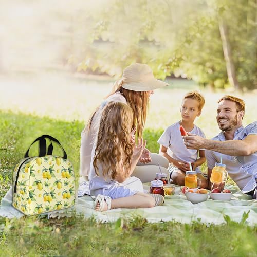 Lemon Yellow Insulated Lunch Bag Reusable Lunch Box Women Men,Cooler Thermal Meal Tote for Kids School Student Picnic Office Work - color: Lemon Yellow