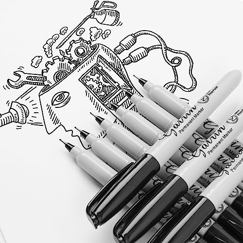 Ultra Fine Point Black Permanent Markers, 36 Pack Ultra Fine Point Black Permanent Marker set, Works on paper, Plastic, Stone, Glass, Metal