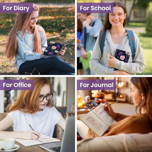 ZOTIA Lined Spiral Journal for Women, A5 Aesthetic Hardcover Notebook for Work, School & Note Taking, Pretty College Ruled Journal, 140 Pages, 6" x 8", Plum Reverie - color: H-Plum Reverie