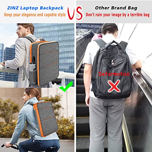 ZINZ Slim & Expandable Laptop Backpack Water Resistant Backpack Travel Backpack Compatible with MacBook Air/Pro/Neo 13-14 inch, XPS 13/14, Surface 13.5" and Most 13-14 Notebooks,G01OG01 - color: G01og01, size: 13"-14"