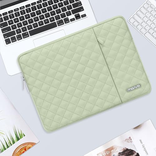 MOSISO Laptop Case 16 inch, 15-15.6 inch Laptop Sleeve Compatible with MacBook Pro 16, HP Dell Acer ASUS Lenovo Notebook, Square Quilted Vertical Computer Bag with Pocket&Small Case, Sage Green - color: Sage Green, size: 16 inch