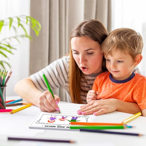 Motiskyy 100 Sheets Kindergarten Draw and Write Paper with Picture Space and Lines for Kids Abc 8.3 x 11.7 Inches Story Paper Bulk for Handwriting Practice Primary Creating Write Beginner School