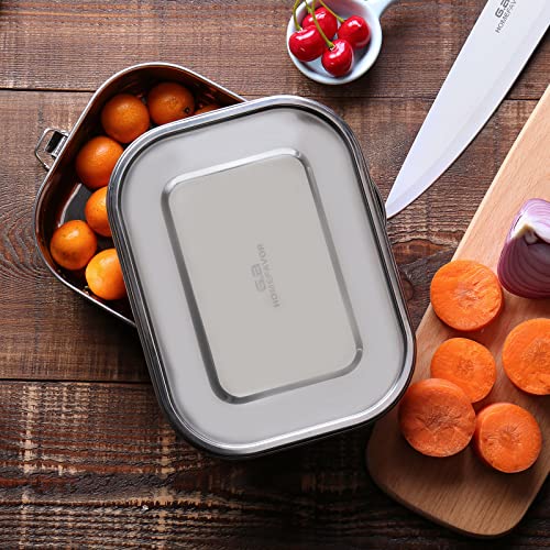 G.a HOMEFAVOR Stainless Steel Bento Lunch Box - Leak-Proof Metal Bento Box, Large Food Container with Lock Clips, Snack Container, Dishwasher Safe, 1400 ml/47 oz - size: 1400 ml - No Compartments