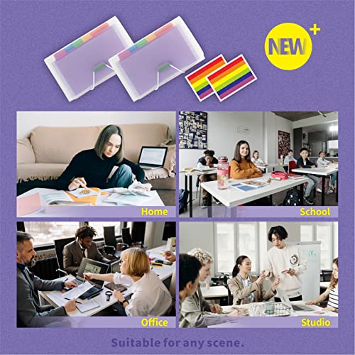 Mini Accordion File Organizer (7 inches * 4 inches) - 2 Pack 13 Pockets Expanding File Folders, Portable Receipt Organizer 100% Waterproof Plastic Receipt Organizer for Cards, Coupon, Receipt, Ticket
