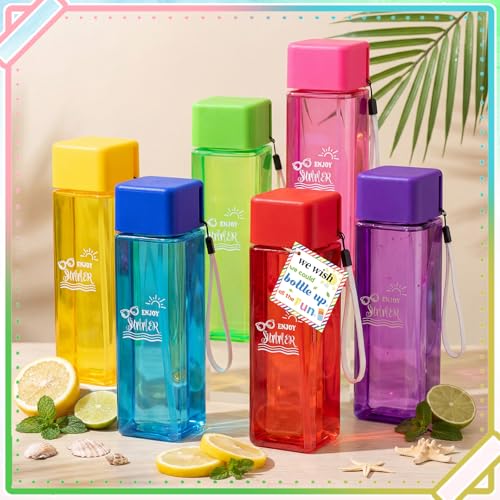 Rtteri 24 Sets Water Bottles Bulk Back to School 17 oz Summer Party Favors for Kids Plastic Reusable Water Bottles Classroom Prizes Student Gifts from Teachers for Pool Beach Kindergarten Party Supply
