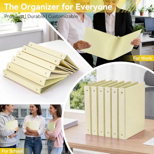SUIN 1 Inch 3 Ring Binder, Clear 1'' View Presentation Binders with 2 Pockets, Fits 8.5 x 11 Letter Size, Durable Polypropylene, Non-Stick & PVC-Free for School, Office & Home (Brushed Yellow) - color: Brushed Yellow