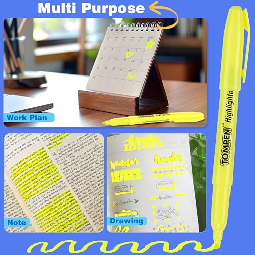 Highlighters Yellow 48 Pack,Bible Highlighters No Bleed–Bulk Chisel Tip High Lighter Markers Set for School, Office,Study,Journaling–Smear-Free,Quick Dry–Fluorescent Pens for Teachers
