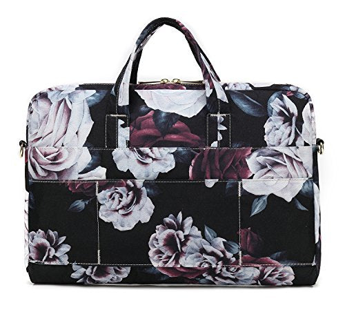 Red and White Rose Laptop Shoulder Messenger Bag Case With Rebound Bubble Protection for 15.6 inch-16 inch laptop - color: red and White Rose(cushioned)