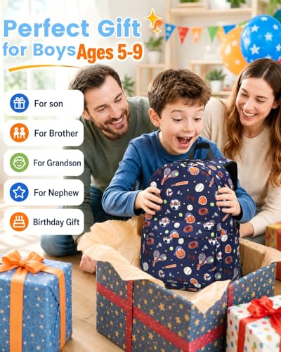 CAMTOP Backpack for Kids, Boys Girls Preschool Backpacks with Lunch Box Toddler Kindergarten School Bookbag Set (Blue Classic Balls) - color: Blue Classic Balls
